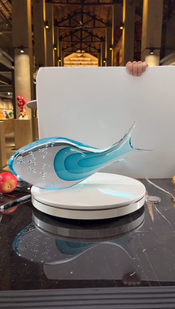 摆件天青色鱼艺术摆件