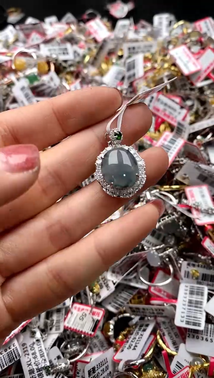 【闪购商品】翡翠戒指银S925镶嵌33333333     5