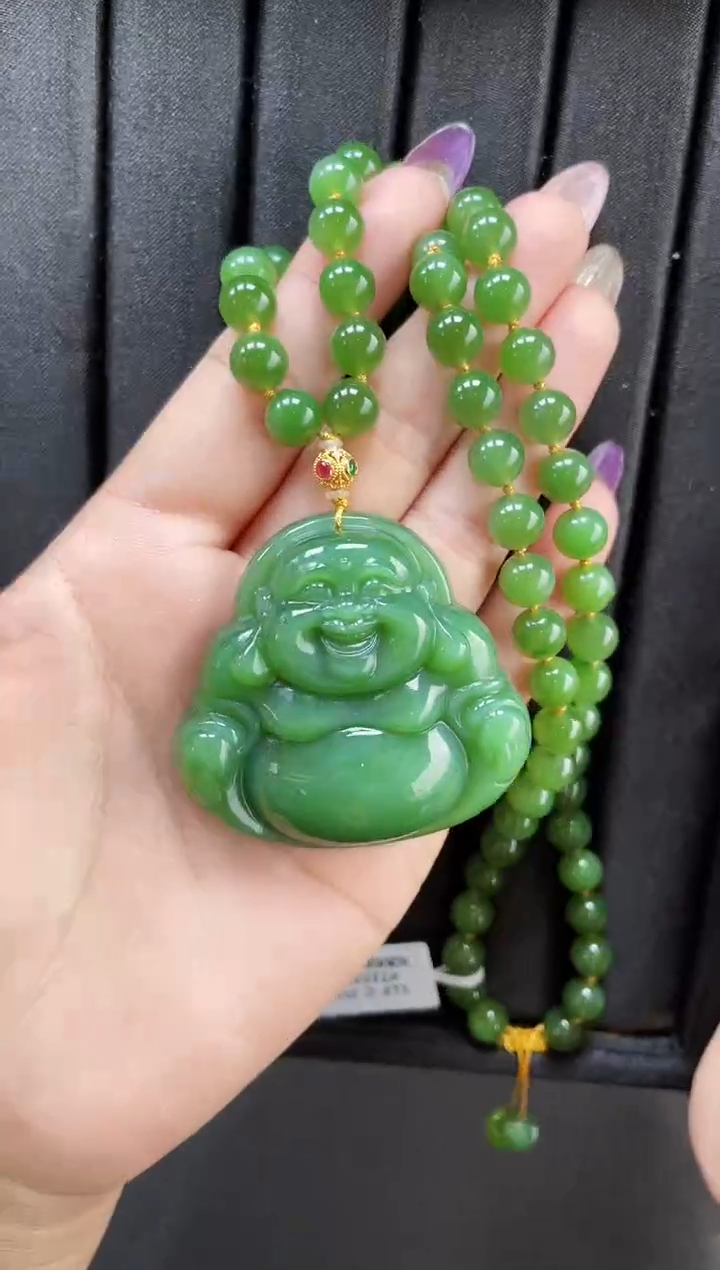 【闪购商品】和田玉套链18K金镶嵌50MM 多样性发一