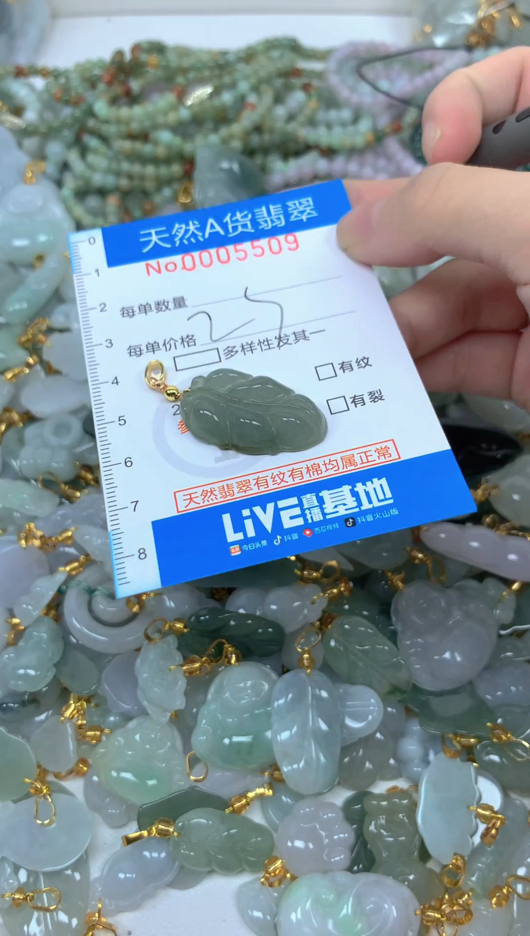 颈饰未镶嵌翡翠净货挂件-5509