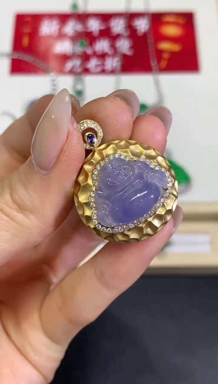 【闪购商品】翡翠颈饰18K金镶嵌团购17