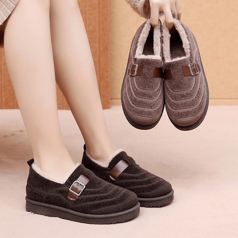 2025新款冬季加绒加厚保暖女士休闲棉鞋平底勃肯鞋新款老北京布鞋