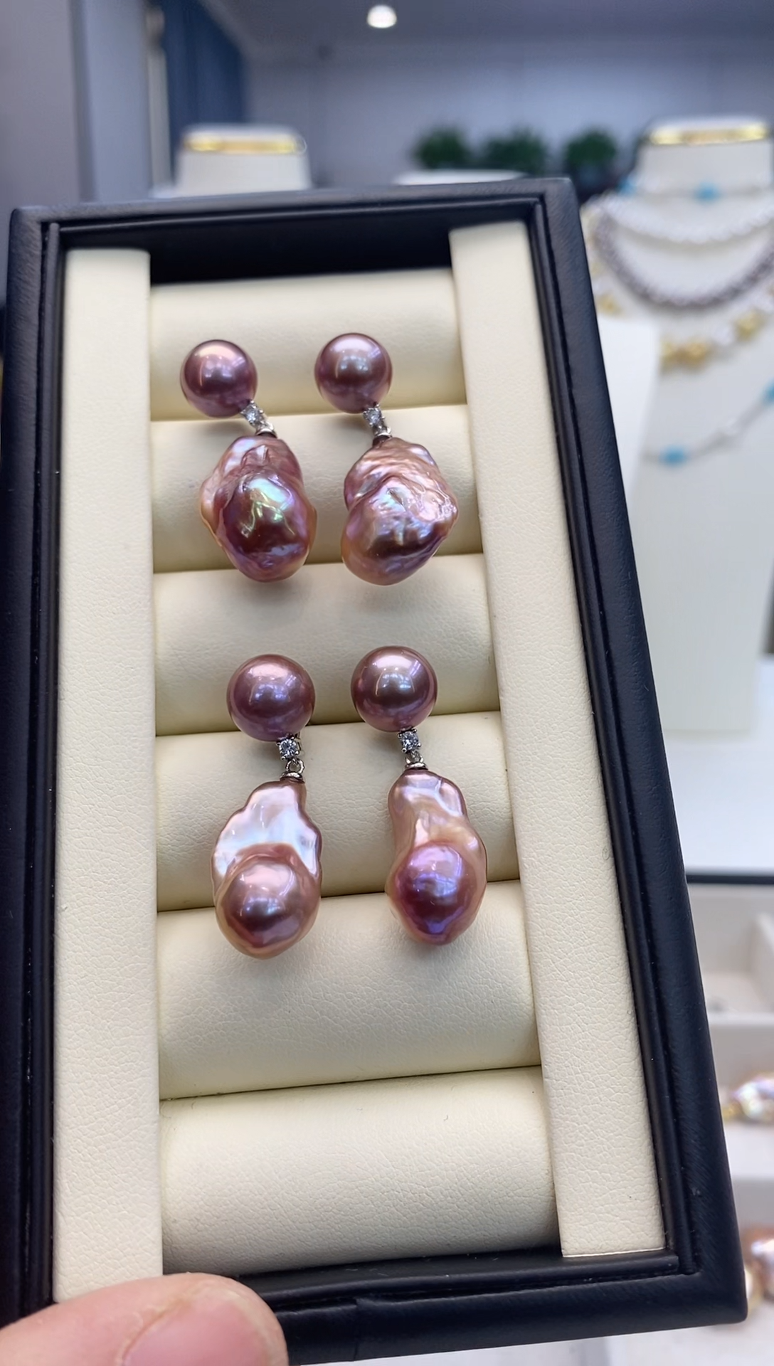 【闪购商品】淡水珍珠耳饰银S925镶嵌淡水耳钉 银色 多样性发一