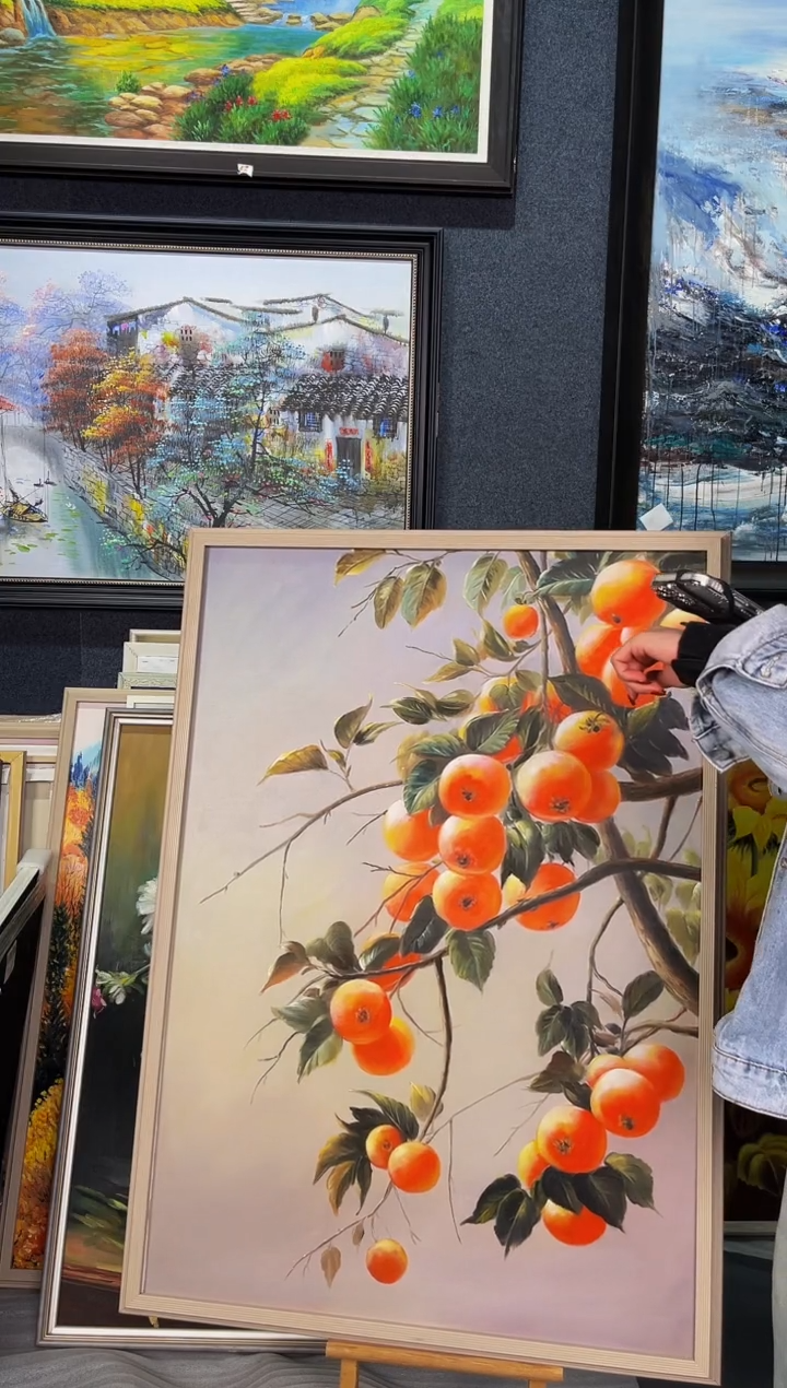 【闪购商品】油画68号 70*100 柿柿如意-手绘油画