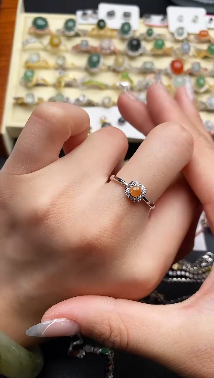 【闪购商品】翡翠戒指银S925镶嵌111111111+9