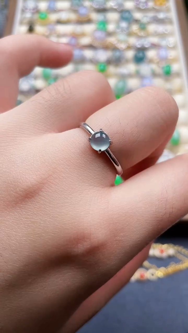 银S925镶嵌戒指翡翠1