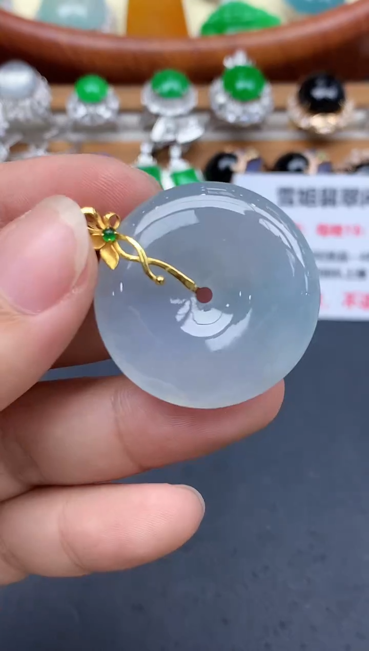 颈饰18K金镶嵌翡翠175-中国好珍宝