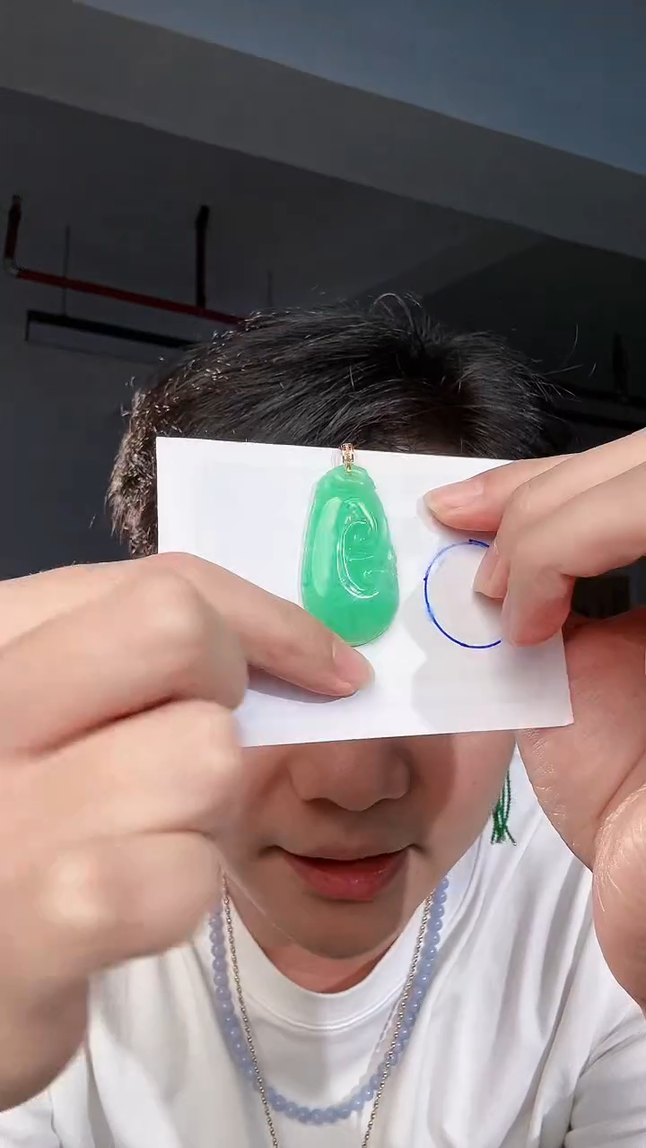 【闪购商品】翡翠颈饰18K金镶嵌缅料A货翡翠/支持复检/一件