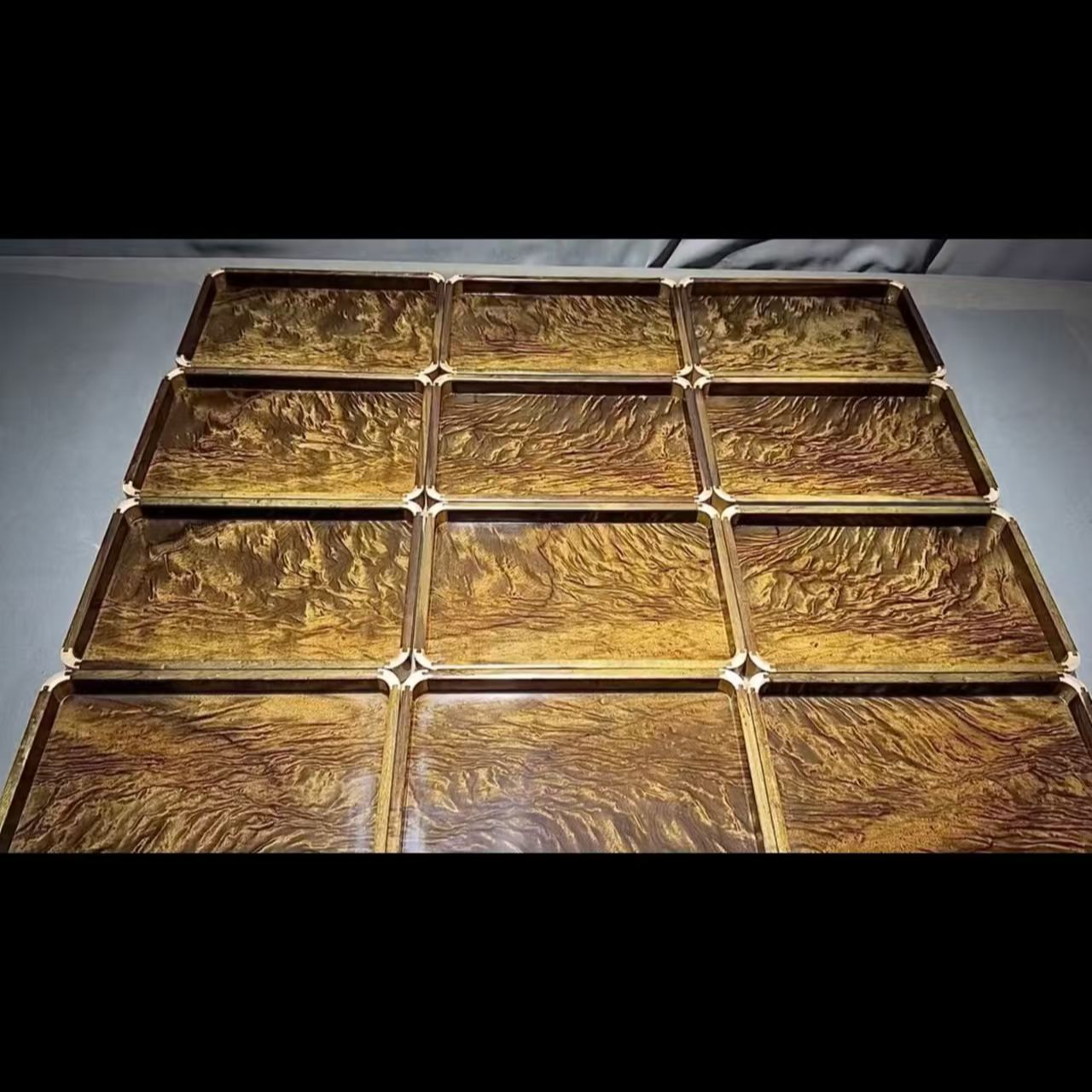 金丝楠木阴沉木水波纹干泡茶盘实木收纳文承盘手工制作