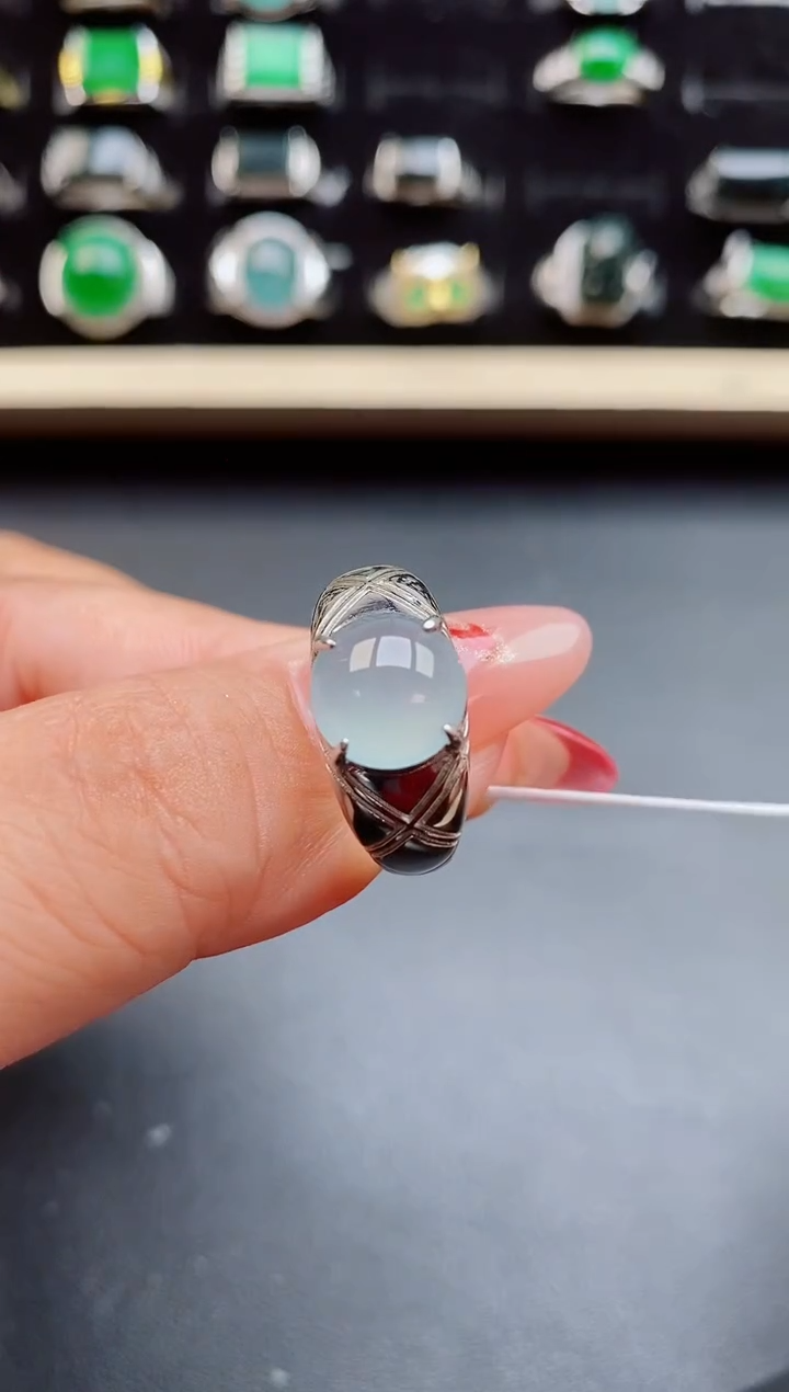 【闪购商品】翡翠戒指银S925镶嵌080550