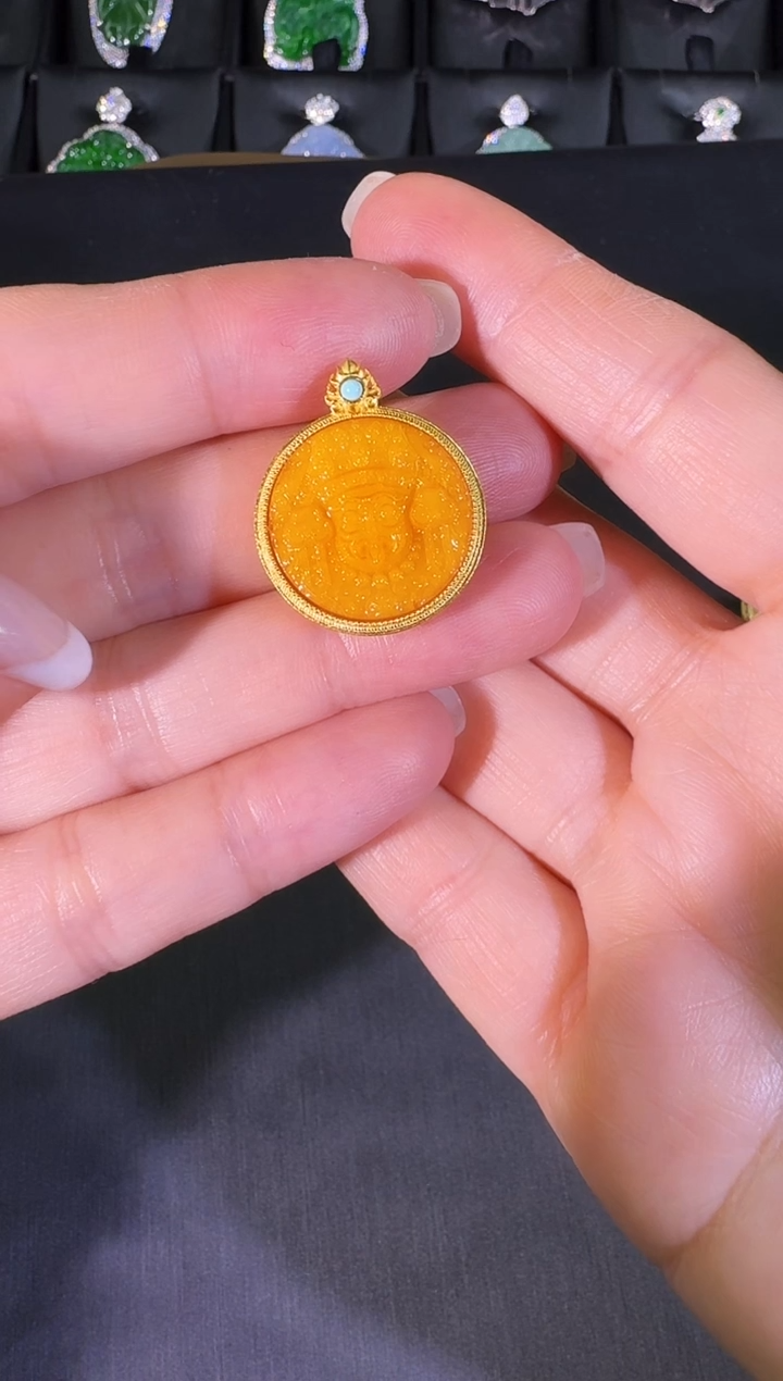 【闪购商品】蜜蜡裸石银S925镶嵌扎基