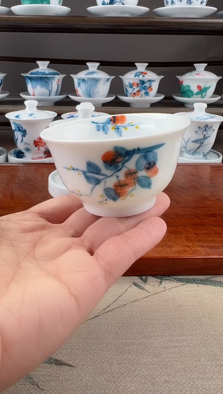 微瑕柿子压手杯1个