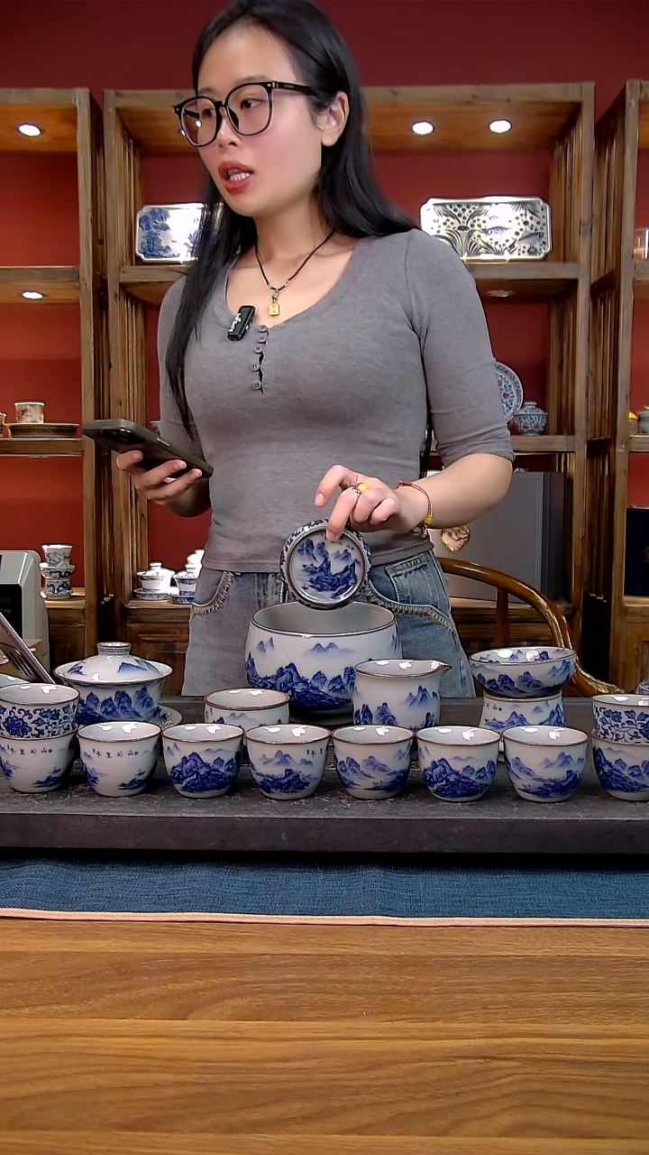 春***晓简装家用款16件套 老陶泥开片纹陶瓷茶具