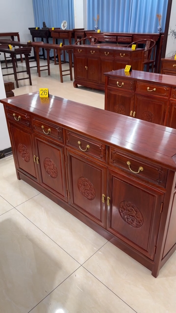 【闪购商品】花梨木类储物柜刺猬餐边柜158*40*80 