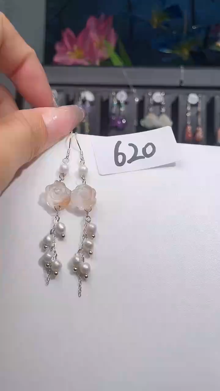 银S925镶嵌耳饰紫晶喜欢拍