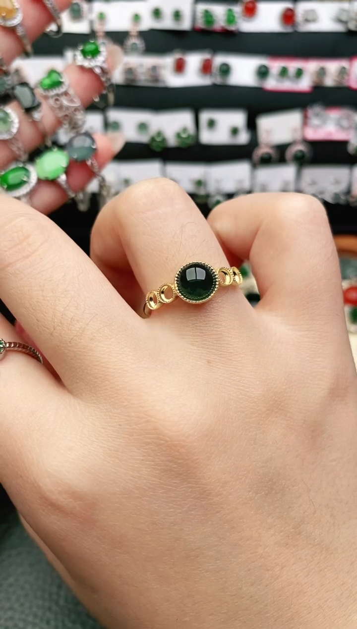 【闪购商品】翡翠戒指银S925镶嵌戒指