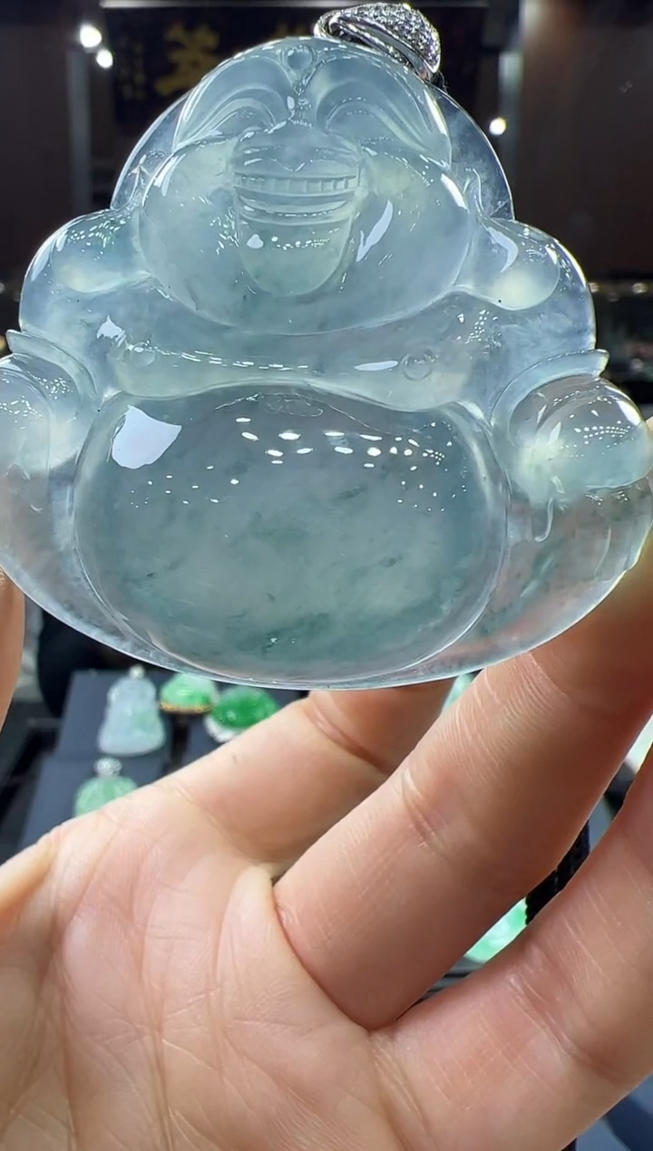 【闪购商品】翡翠挂件18K金镶嵌佛公