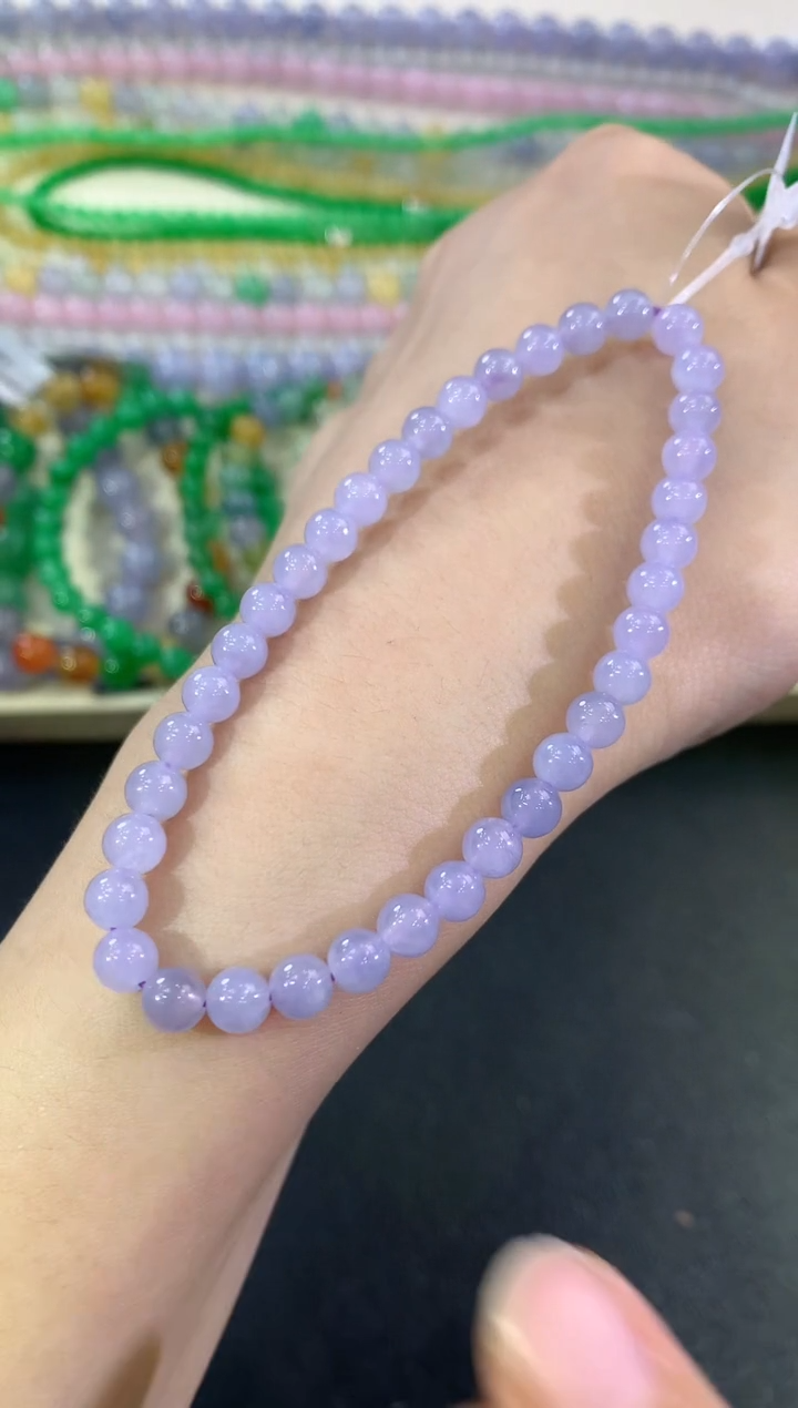 未镶嵌手串翡翠C10紫色有色差
