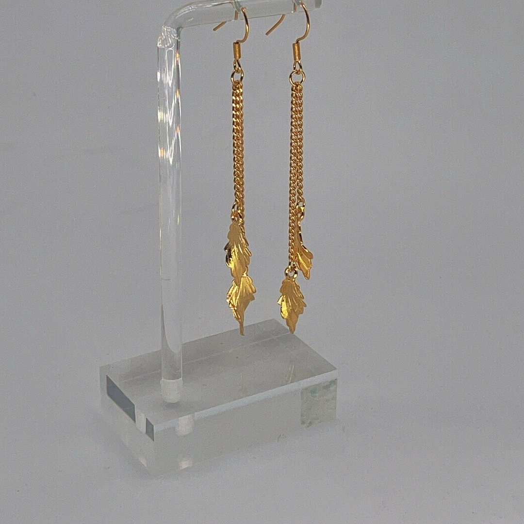 铜合金耳饰  双树叶精品耳饰