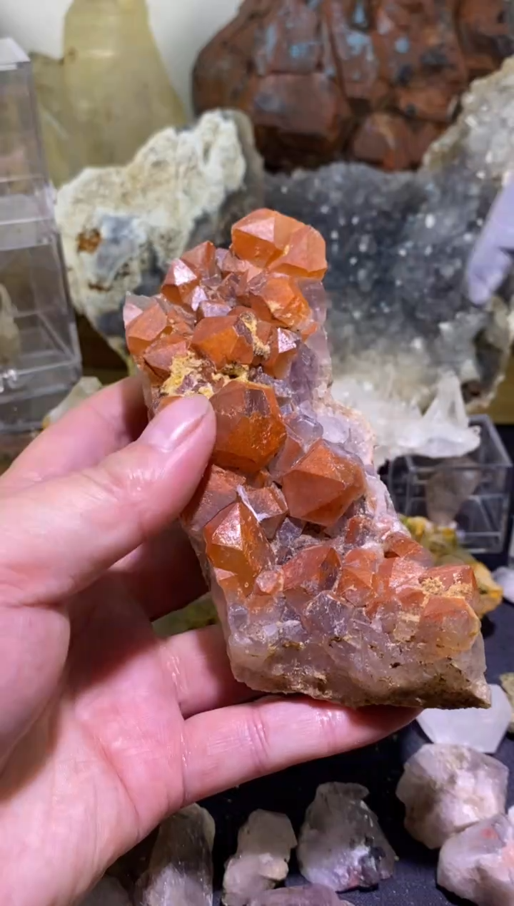 未镶嵌珠宝半成品水晶30号红色晶花