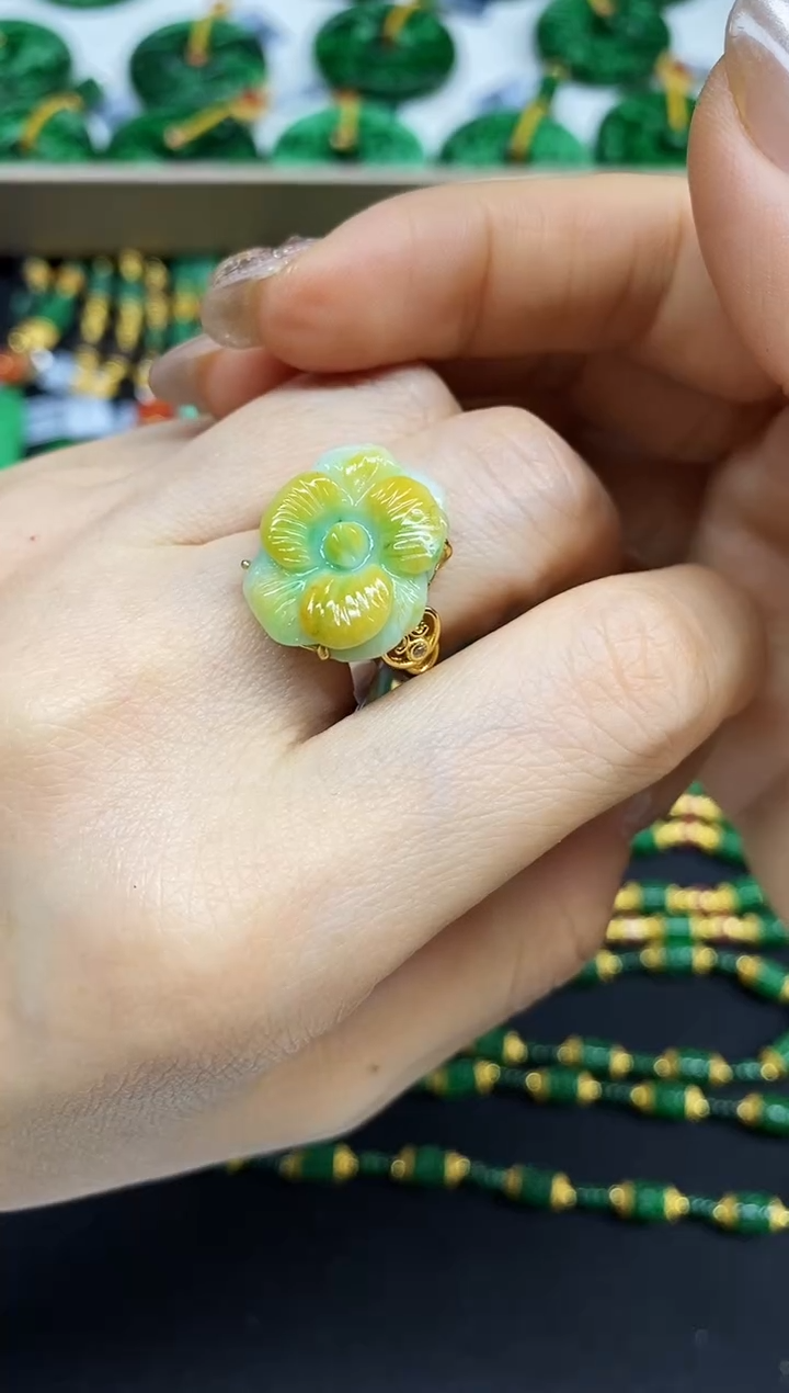 颈饰未镶嵌翡翠戒指