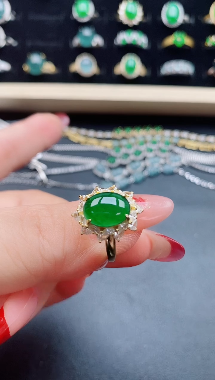 【闪购商品】翡翠戒指银S925镶嵌321321