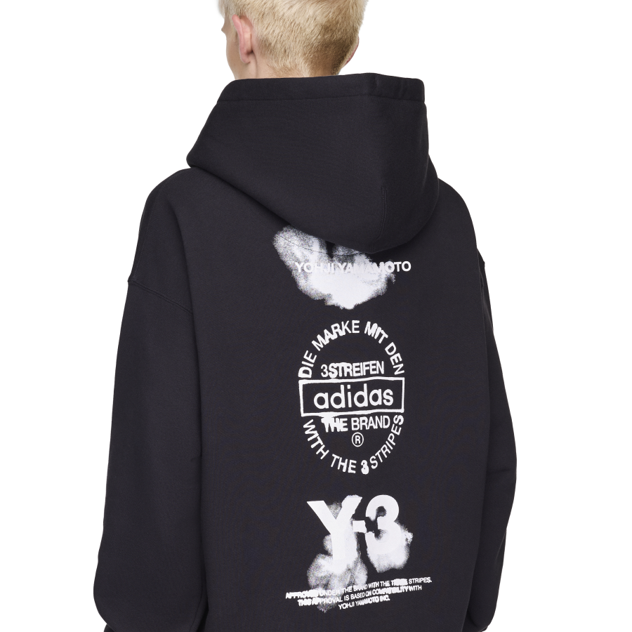 Y-3/Y-3（53-JX4748）黑色季节主题LOGO系列运动连帽卫衣
