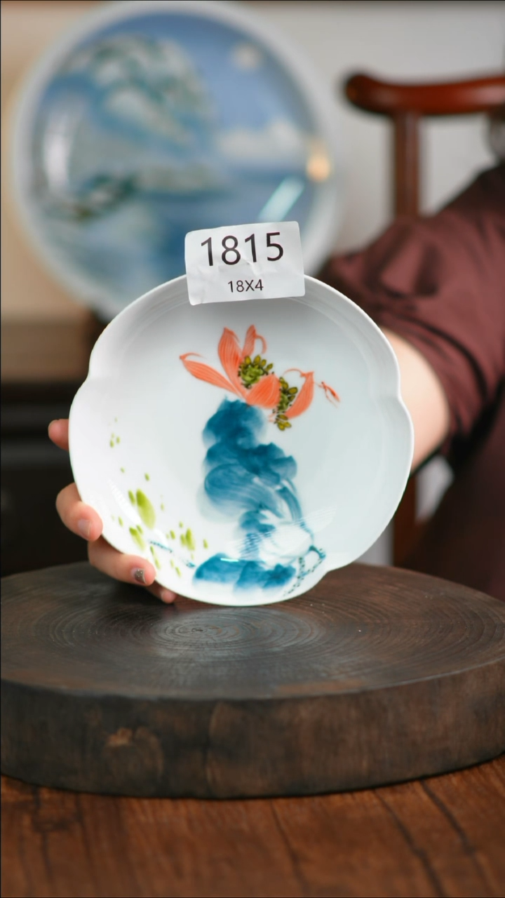 盘手绘釉下彩陶瓷餐具1815
