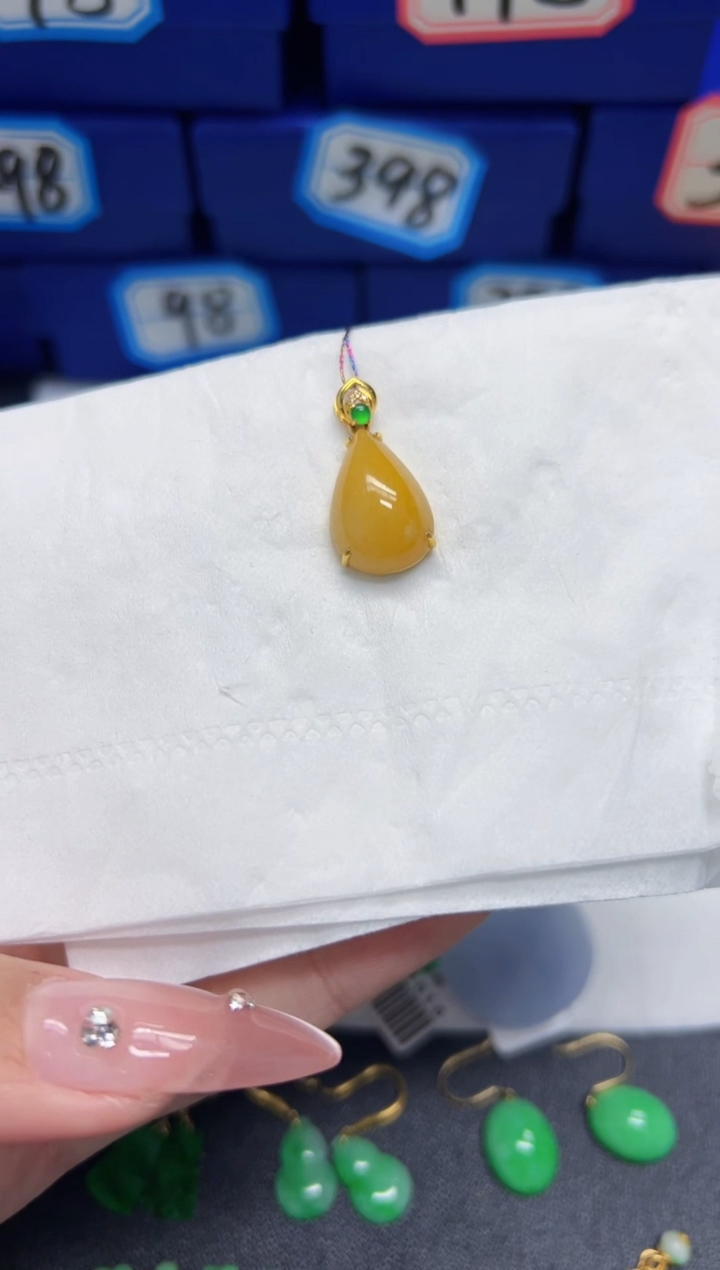 【闪购商品】翡翠颈饰18K金镶嵌Y缅料A货/支持复检/一件