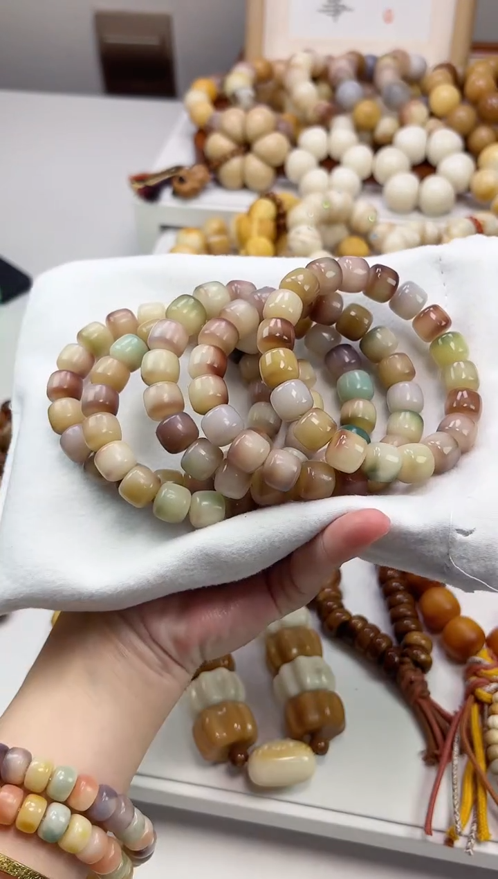 手串菩提根/象牙果b36紫美人玉化桶珠10*12mm手串随机