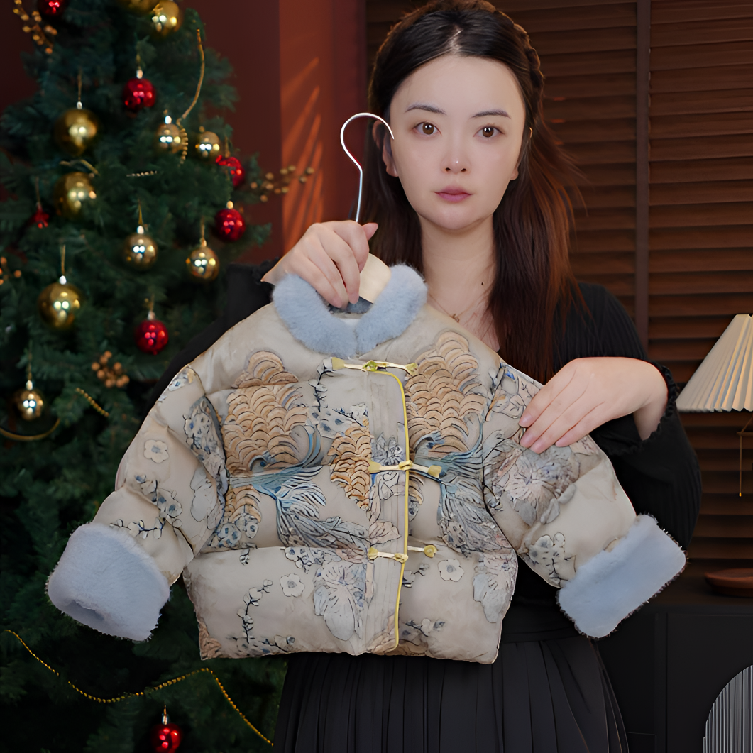 现货【凤栖牡丹】2025冬季新品萌娃穿搭加厚男女童棉服外套25333