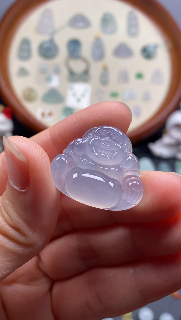 翡翠未镶嵌颈饰高冰佛公/芬