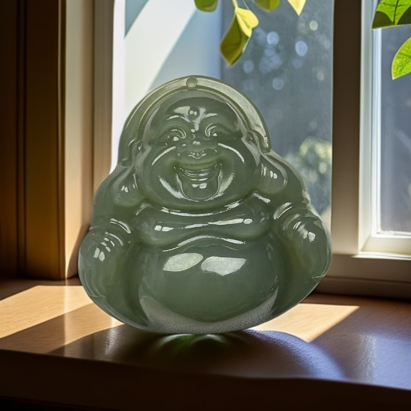 和田玉笑口常开平安佛35mm