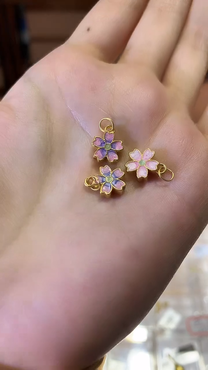 【闪购商品】定制足金吊坠(不含链)樱花多样性发一
