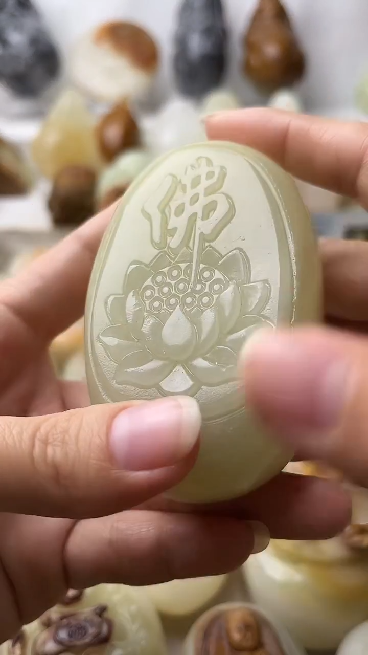 石材古青石棉纹正常不退换佛莲花