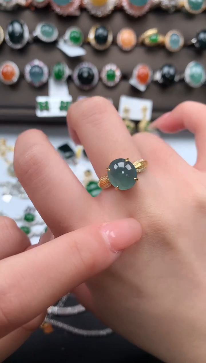 【闪购商品】翡翠戒指银S925镶嵌52114