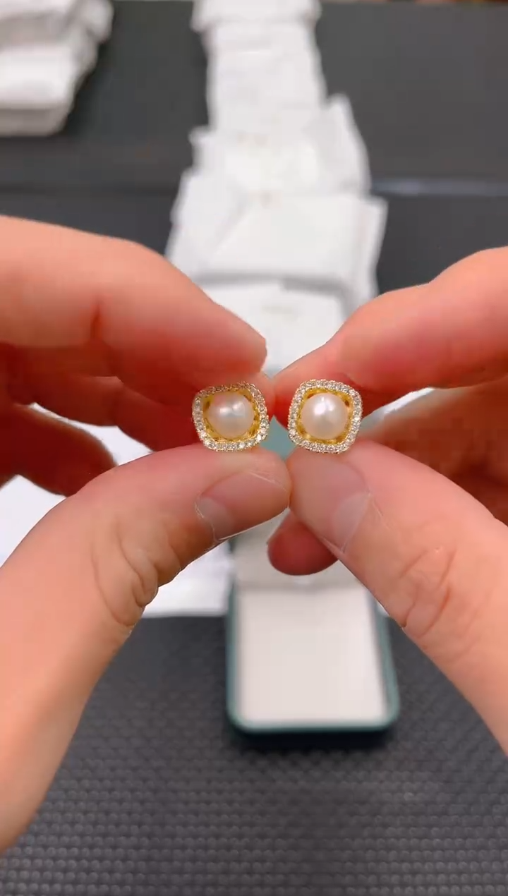 未镶嵌淡水珍珠耳饰ed1123