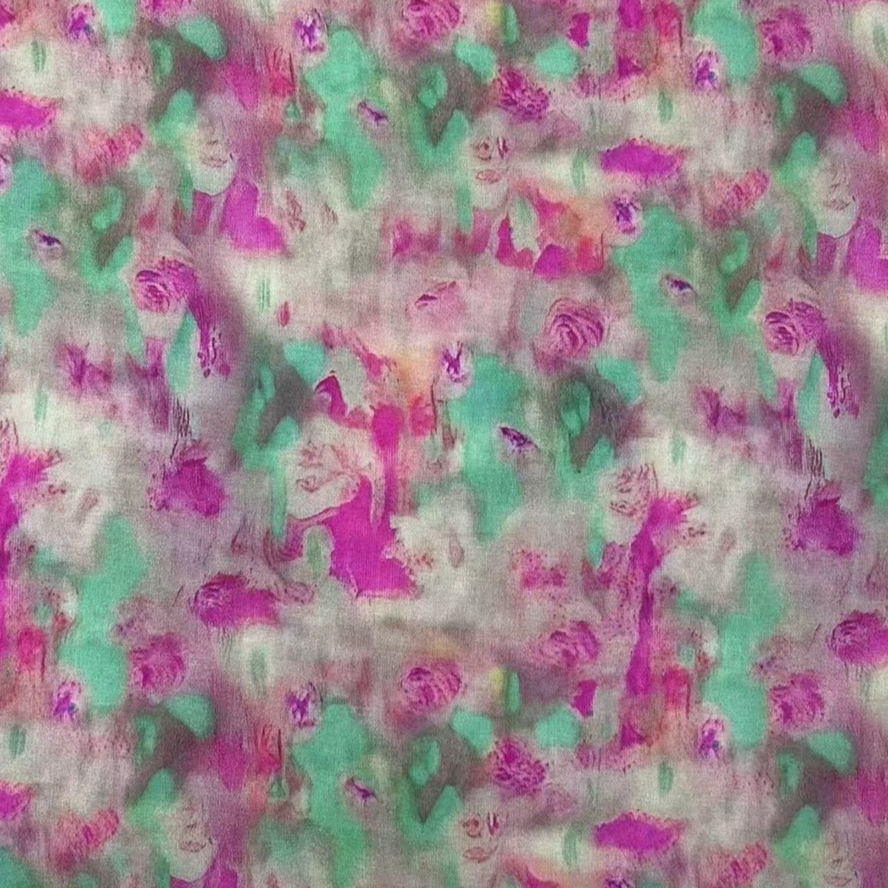 精梳棉紫绿絮语面料布料花布料（不支持七天无理由退换）