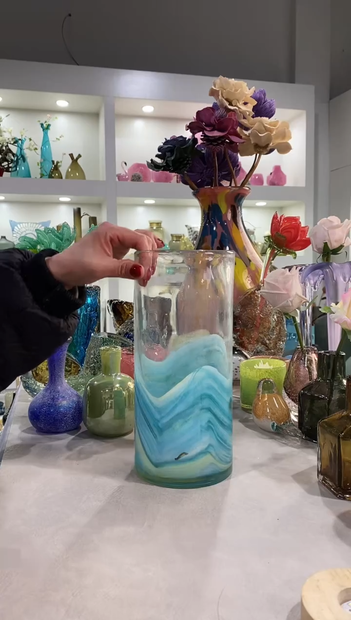 慕忆家手作琉璃花瓶瑕疵