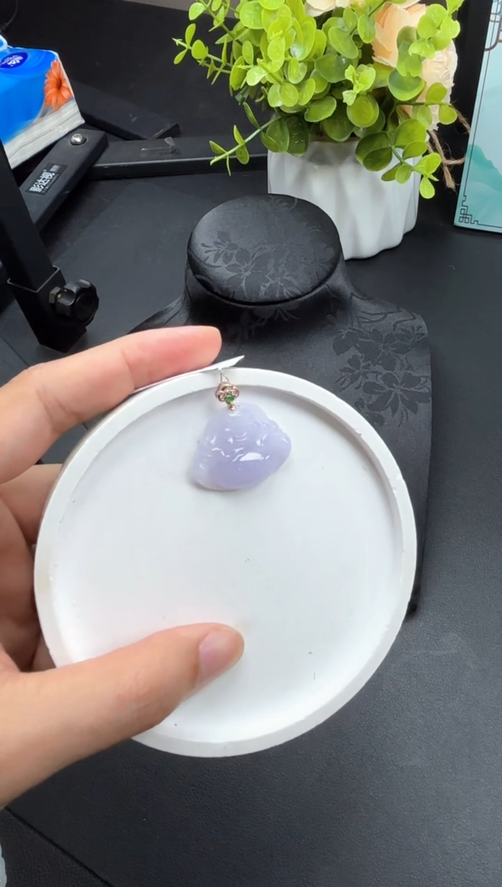 【闪购商品】翡翠颈饰18K金镶嵌佛公