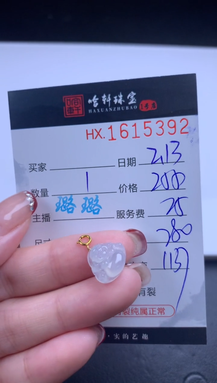 【闪购商品】翡翠挂件未镶嵌哈轩 挂件1
