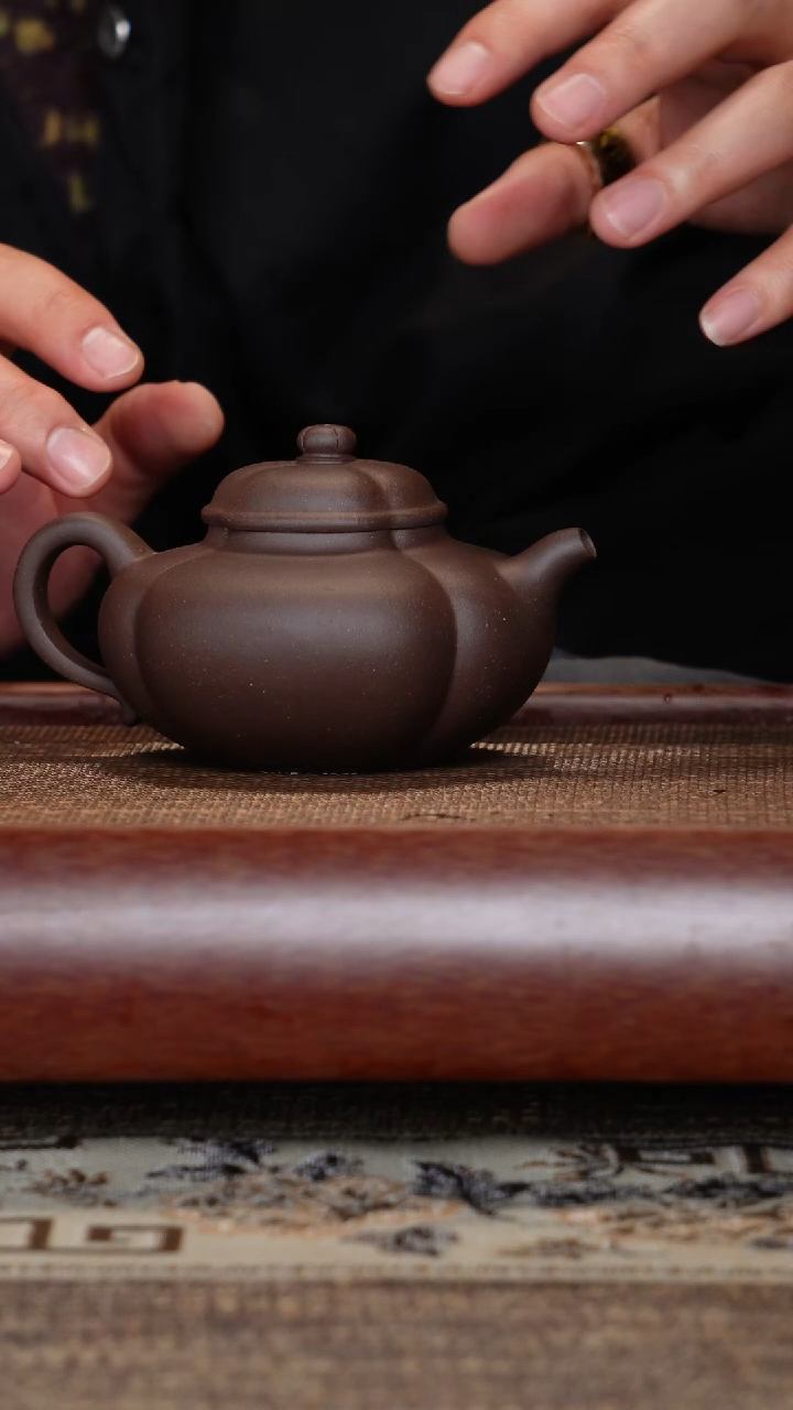 【闪购商品】紫砂茶壶海棠天青半手工