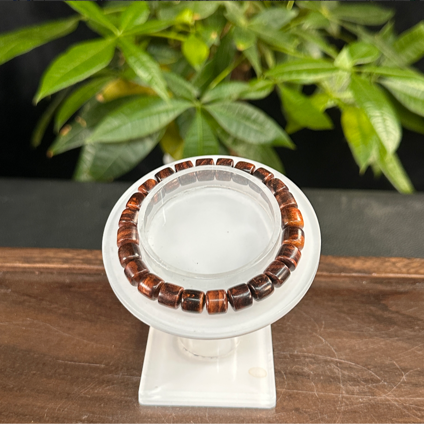 ZYCX-3576 桶珠虎皮纹紫油梨 约：7mm*24颗