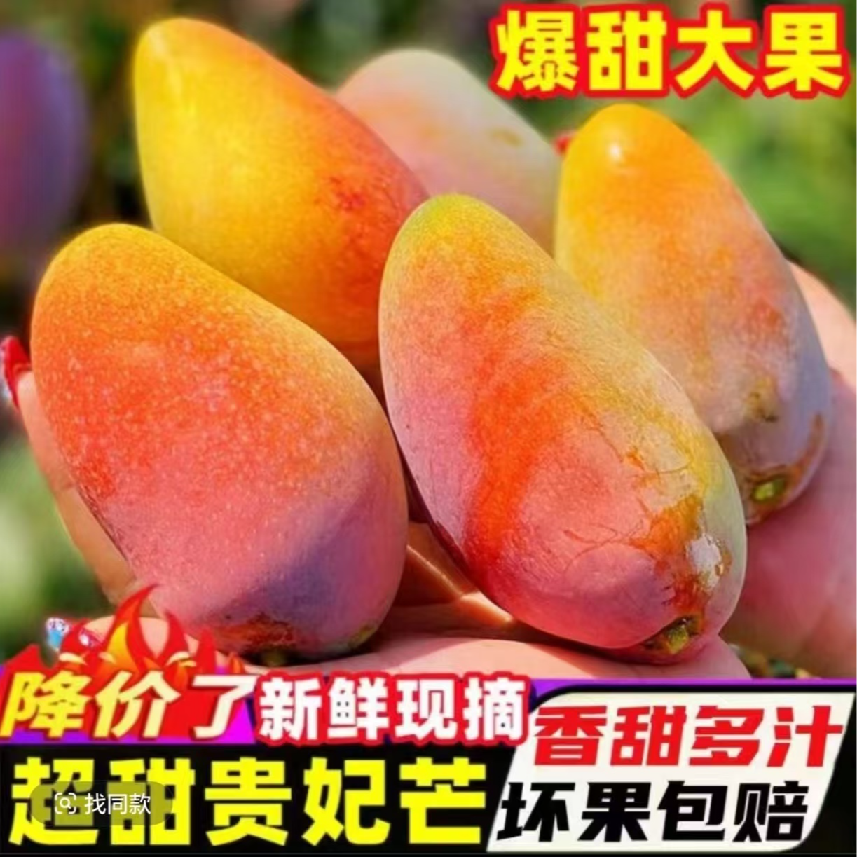 广西贵妃芒5斤新鲜当季水果皮薄多汁香甜可口