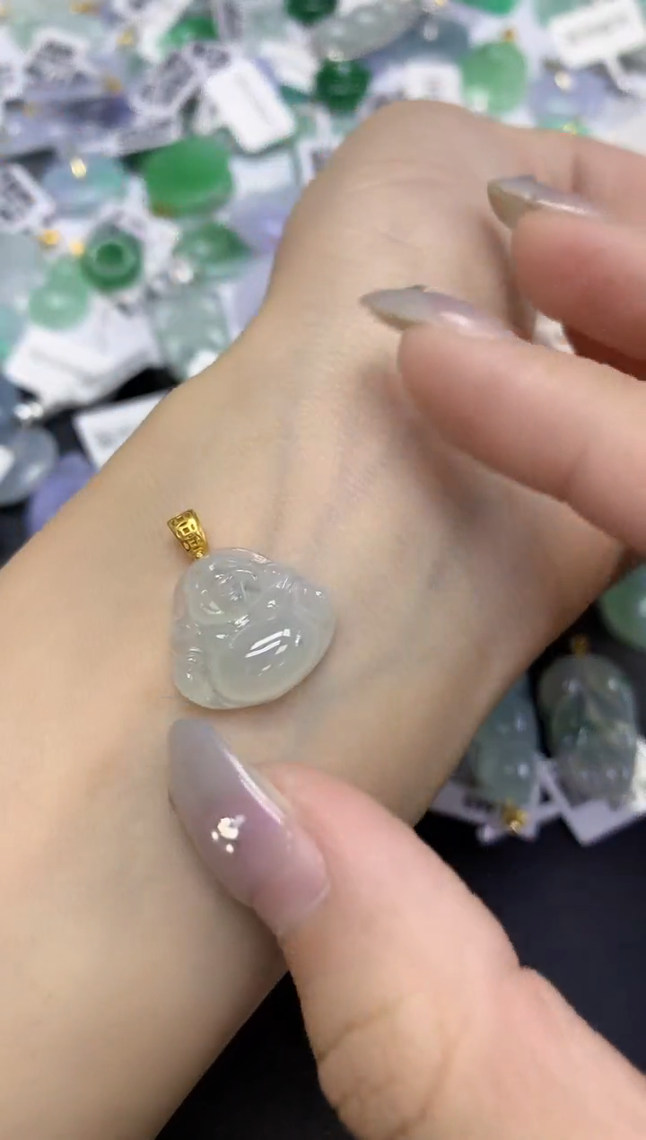 颈饰未镶嵌翡翠天然缅甸翡翠A货百元以上9元证书费自理