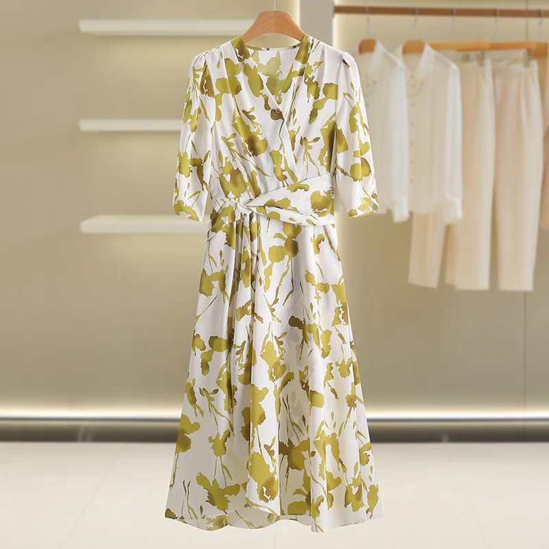 【丽姐专属】001-050高级感气质连衣裙新款高端收腰显瘦裙子