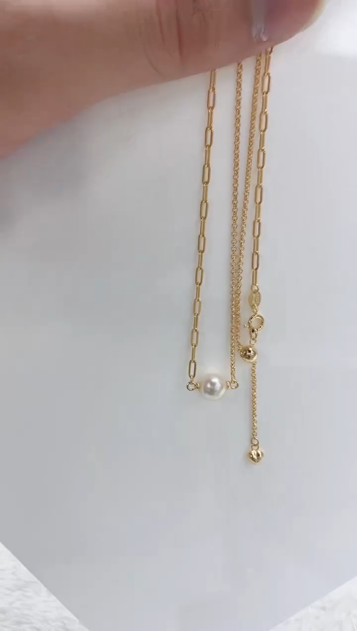 【闪购商品】海水珍珠项链银S925镶嵌海水珍珠项链