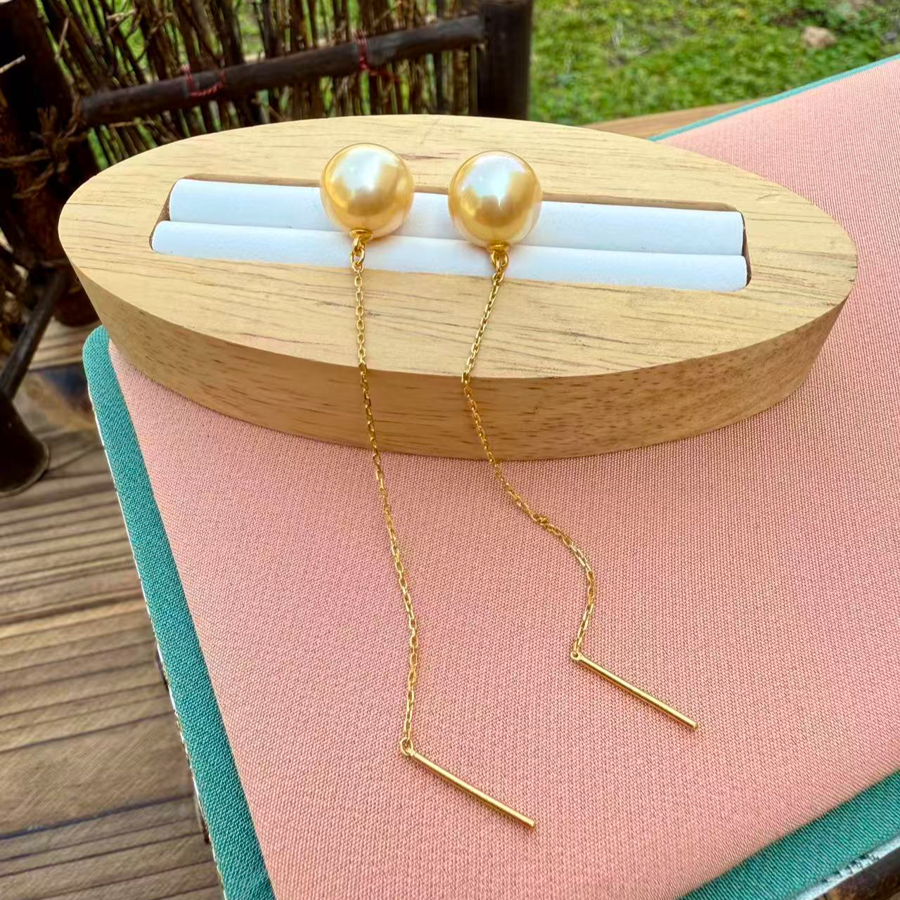 足金手工耳线耳饰