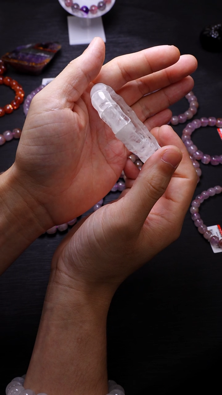 【闪购商品】水晶Q003白幽灵手牌未镶嵌多样性发其一