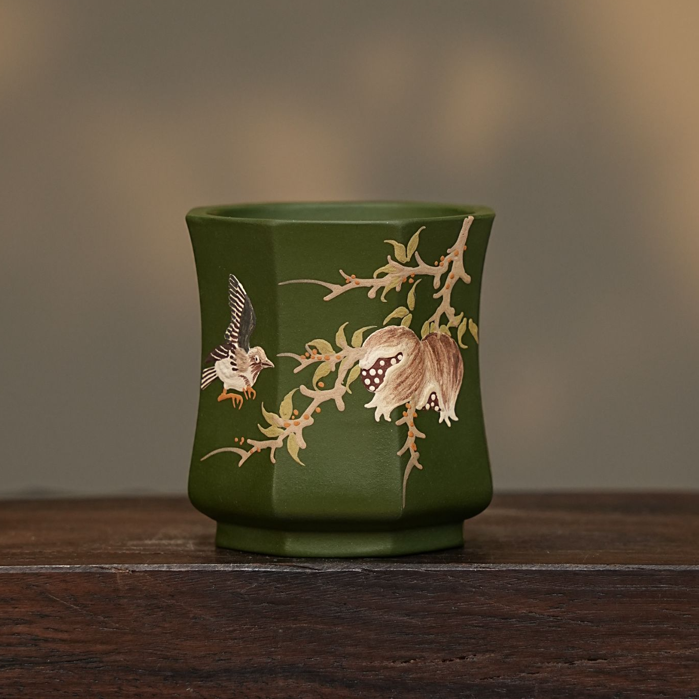 【2743石榴杯】宜兴原矿紫砂手工制作石榴主人杯 八方杯